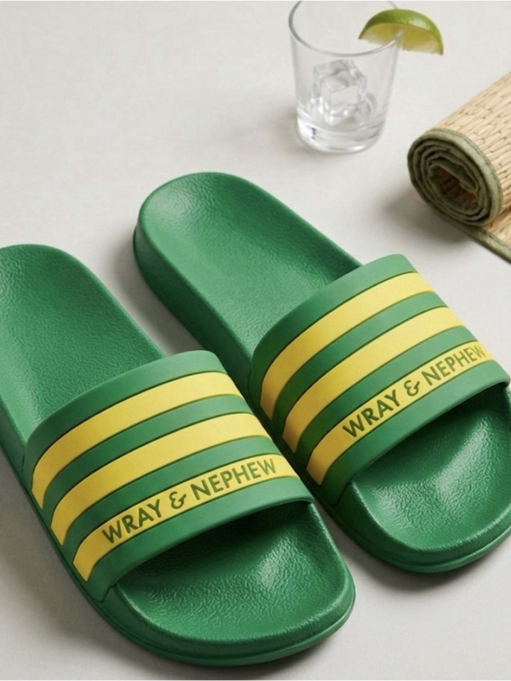 Green & Yellow Men's Slide Sandals